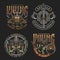 Colorful viking vintage badges