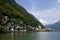 Colorful village at the foot of Alps mountains Austria