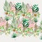 Colorful Vintage Aesthetic Botanical Floral Pattern