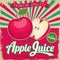 Colorful vintage Apple juice label