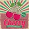 Colorful vintage Cherry label poster vector