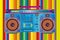 Colorful Vintage ghettoblaster cassette tape