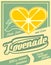Colorful vintage Lemonade label poster