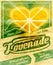 Colorful vintage Lemonade label poster