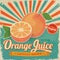 Colorful vintage Orange Juice label poster