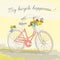 Colorful Vintage Spring Bicycle Poster