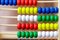 Colorful vintage style wooden abacus. For Learning Basic Mathematics Calculator - Close up