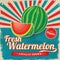 Colorful vintage Watermelon label poster