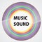 colorful vinyl with words music sound. color design. vector illustration, eps 10