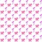 Colorful violet and pink rose bows drawn by pencil and acrylic paint as girly pattern