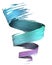Colorful violet to blue 3D brush paint stroke swirl