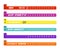 Colorful VIP admission wristband mockup set with event and sponsor name template