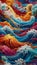 colorful vivid painted slashing waves Seamless Pattern in Bold Color Concept