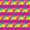 Colorful vivid pink, yellow and blue geometric repeating pattern