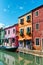 Colorful vividly painted houses, Burano