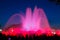 Colorful vocal Montjuic fountain in Barcelona