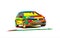 Colorful Volkswagen Golf Mk 8 drawing