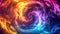 Colorful vortex energy, cosmic spiral waves, multicolor swirls e