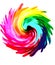 Colorful Vortex Twirl, this design features a colorful display in a circular round shape like a vorte