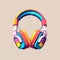 Colorful Voxel Art Headphones - Bold And Vibrant Graphic Design