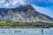 Colorful Waikiki Beach Diamond Head Hydrofoil Surfer Swimmers Honolulu Hawaii