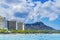 Colorful Waikiki Beach Surfers Swimmers Diamond Head Honolulu Hawaii