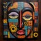 Colorful Wall Art Mask Inspired By Ugandan Wooden Mask