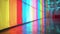 A colorful wall with a bright rainbow pattern on it, AI