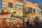 Colorful wall mural of fish, downtown Laramie, Wyoming