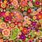 Colorful wallpaper with funny spring flowers