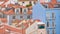 Colorful walls of the buildings of Lisbon, with orange roofs. Tourism and real estate concept. Lisbon, Portugal. Europe