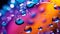 Colorful Water Bubbles Abstract Background with Macro Water Drops AI Generated