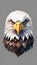 Colorful watercolor Bald Eagle illustration on a white background