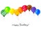 Colorful watercolor balloons background