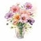 Colorful Watercolor Cosmos Bouquet: A Delicate Floral Artwork