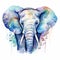 Colorful Watercolor Elephant Illustration For Wall Mural Or Print