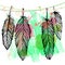 Colorful watercolor feather set
