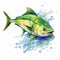 Colorful Watercolor Fish Clipart Design - Vibrant Mahi-mahi Illustration