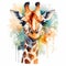 Colorful Watercolor Giraffe Sticker