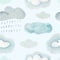 Colorful watercolor pattern with stormy clouds