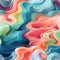 Colorful watercolor pattern with vibrant waves in fluid forms (tiled)