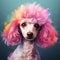 Colorful Watercolor Poodle Digital Painting