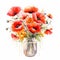 Colorful Watercolor Poppy Bouquet Illustration In Yanjun Cheng Style