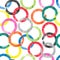 Colorful watercolor rings seamless pattern.