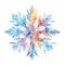 Colorful Watercolored Snowflakes: Hyperrealistic High Detailed Clipart