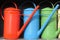 Colorful watering cans