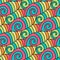 Colorful waves pattern. Spiral background. Vector hippie inspiration texture.