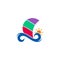 Colorful waves sail voyage symbol vector