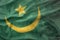 Colorful waving national flag of mauritania on a american dollar money background.