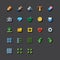 Colorful web app graphic editor tools icons